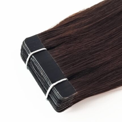 [Silkyfun] Invisible PU Skin Weft Tape in Hair Extensions Real Human Hair | Seamless PU Tape Ins for Thin Hair | 100% Remy Straight Glue-in Extensions for Volume & Length (Double Sided Tape)